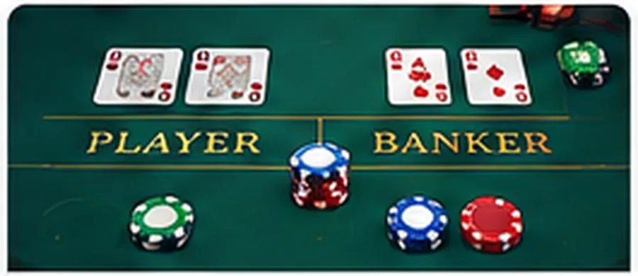 Baccarat player and banker betting layout