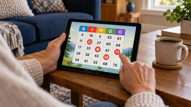 Online bingo on a tablet at home