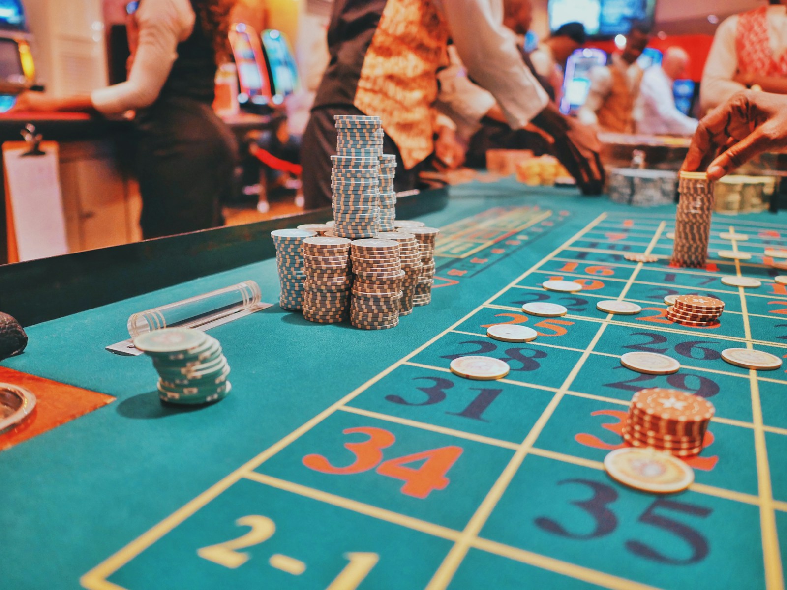 Roulette table, illustrative casino photography