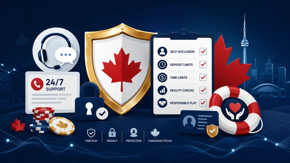 Illustration of Canadian self-exclusion tools and responsible gambling support