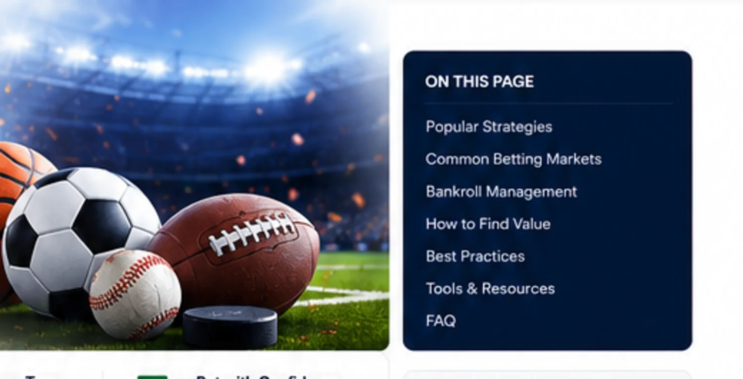 Multi-sport stadium visual with football, soccer, basketball, baseball and a betting interface